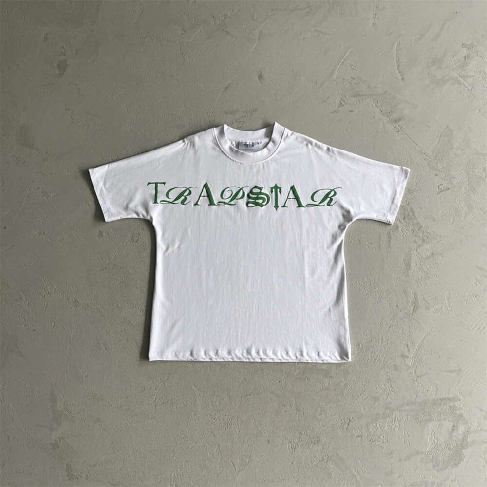 wit t-shirt met groen label