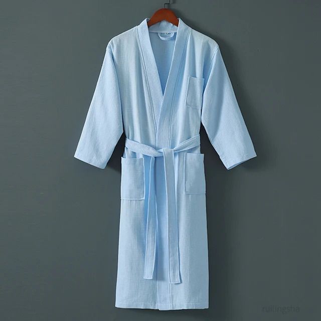 Robe gaufrée bleue-XL