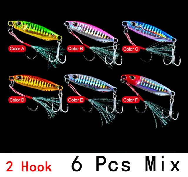 6 Pcs 2 Hook-50g