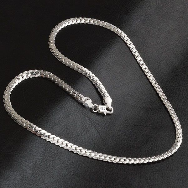 5 mm silver 18 tum halsband