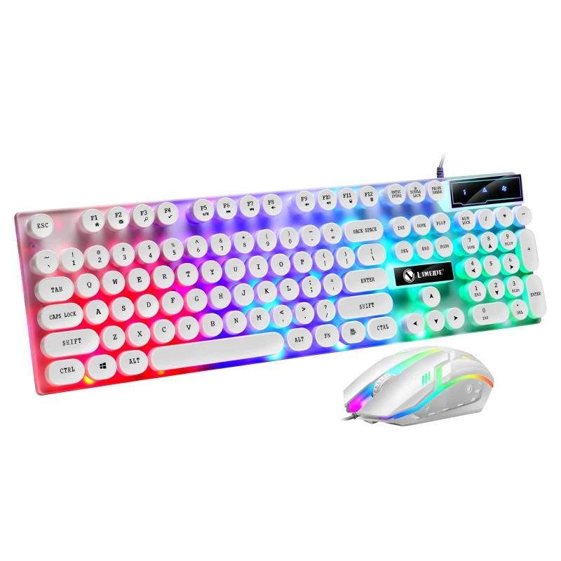 Color:Ratón de teclado blanco