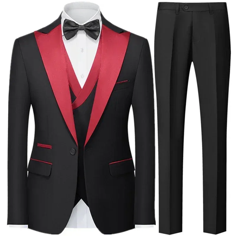 Conjunto de 3 peças preto vermelho