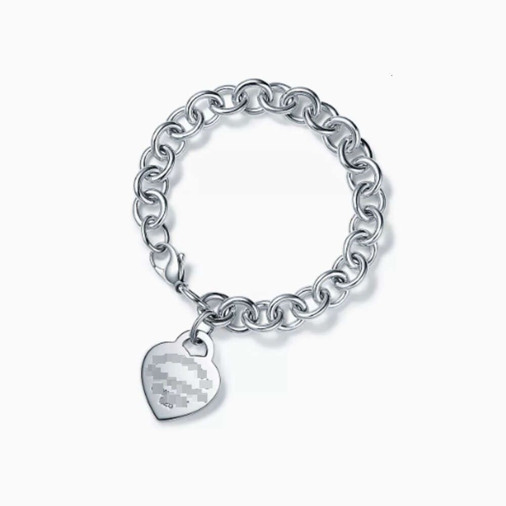 Bracciale a forma di cuore con chiusura a moschettone-16 cm