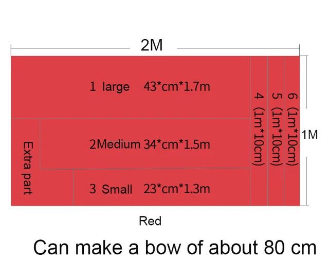 Confezione materiale rosso da 100 cm