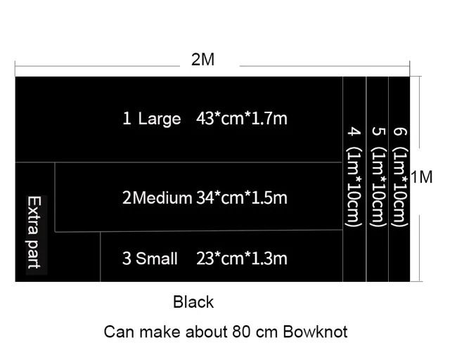 Confezione materiale nero da 100 cm