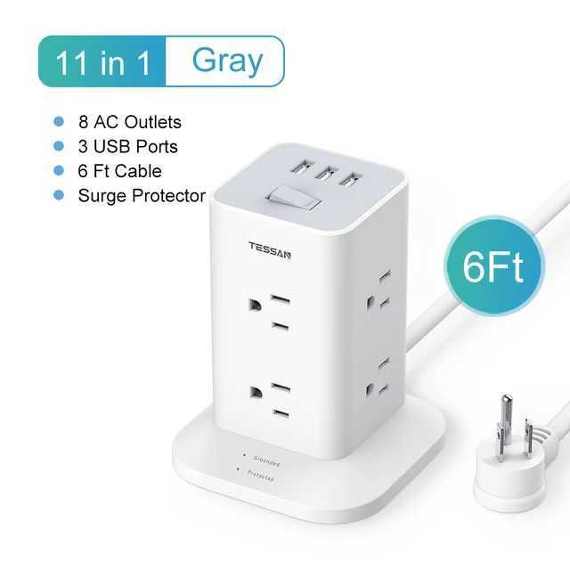 8 Outlet 3 Usb Port-Us Plug