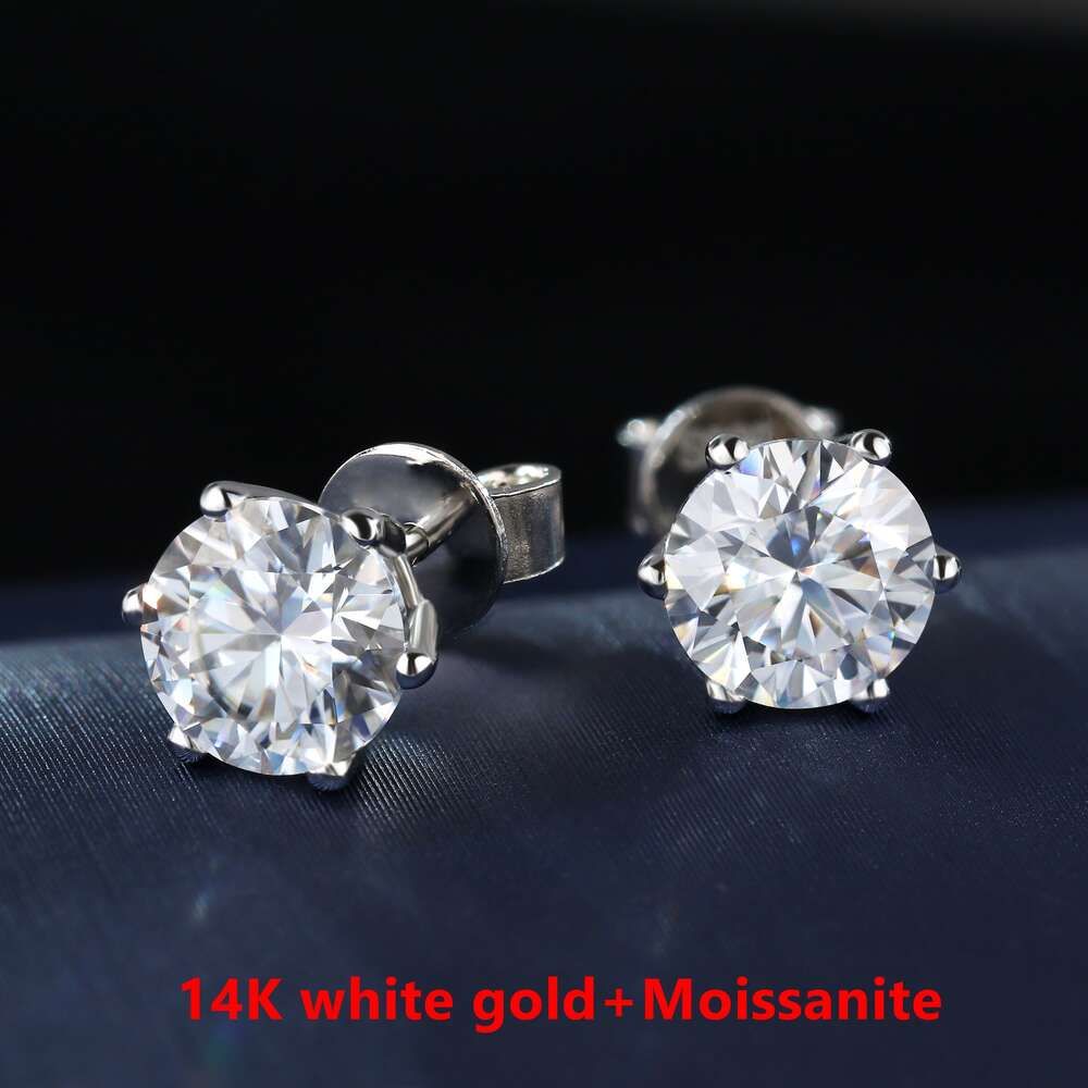 14K biały złoto-D VVS 2ct x 2