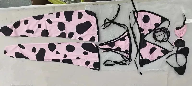 Roze koeienbikini set