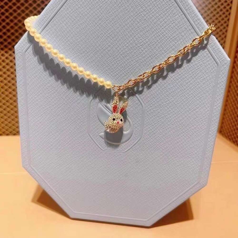 Rabbit Pearl Necklace-Swarovski Counte