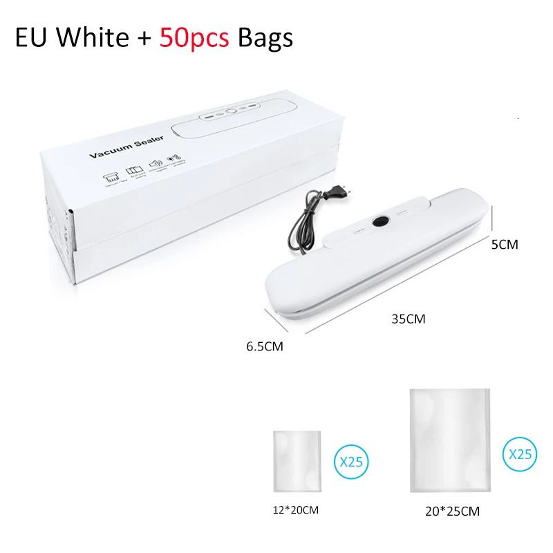 White 50pcs Bags-220v-Eu Plug