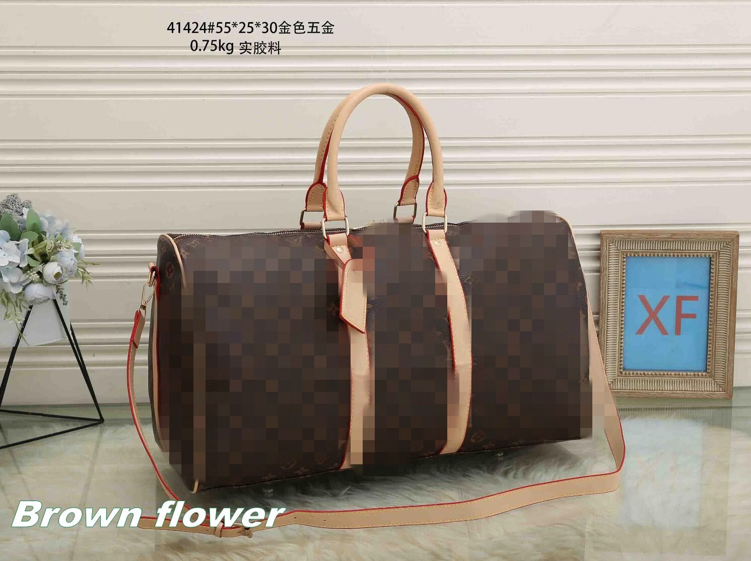 Brown flower bag