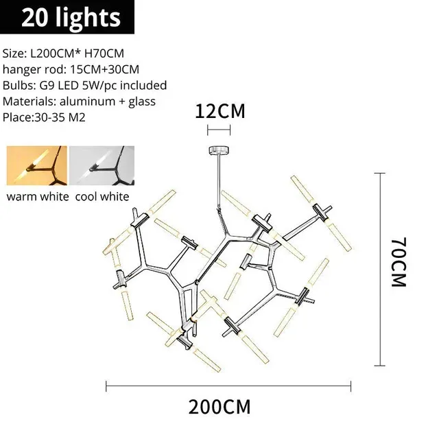 luz branca cor preta 20 luzes