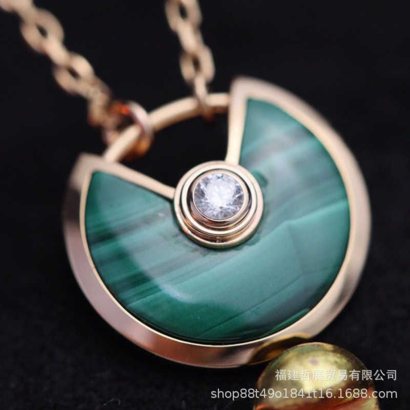 Malachite Amulet Necklace-18k Gold