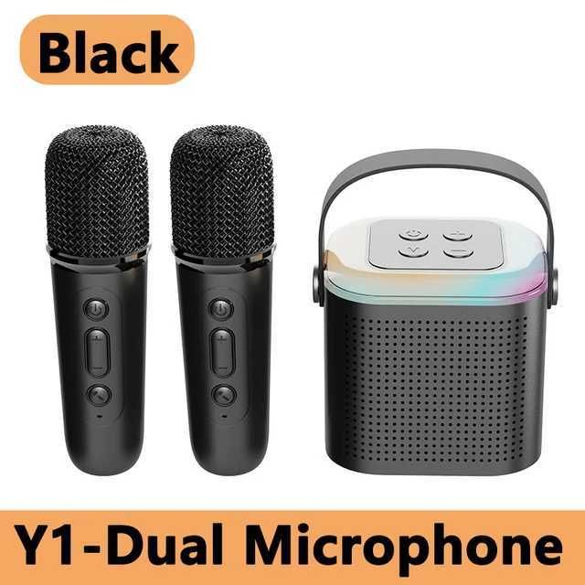 Y1-svart-dubbel mic-högtalare