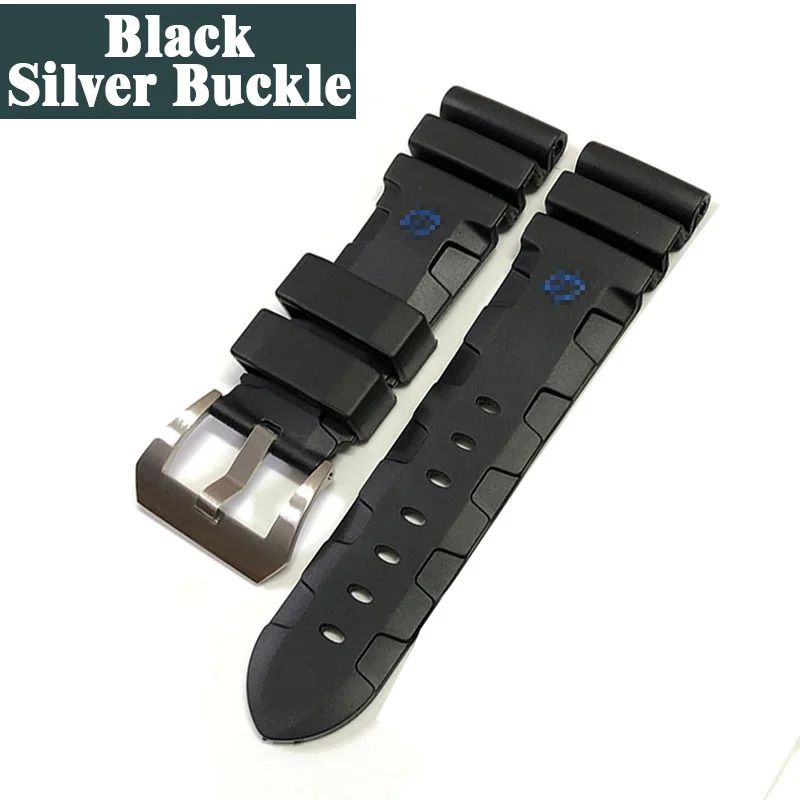 أسود الفضة buckle2-24mm