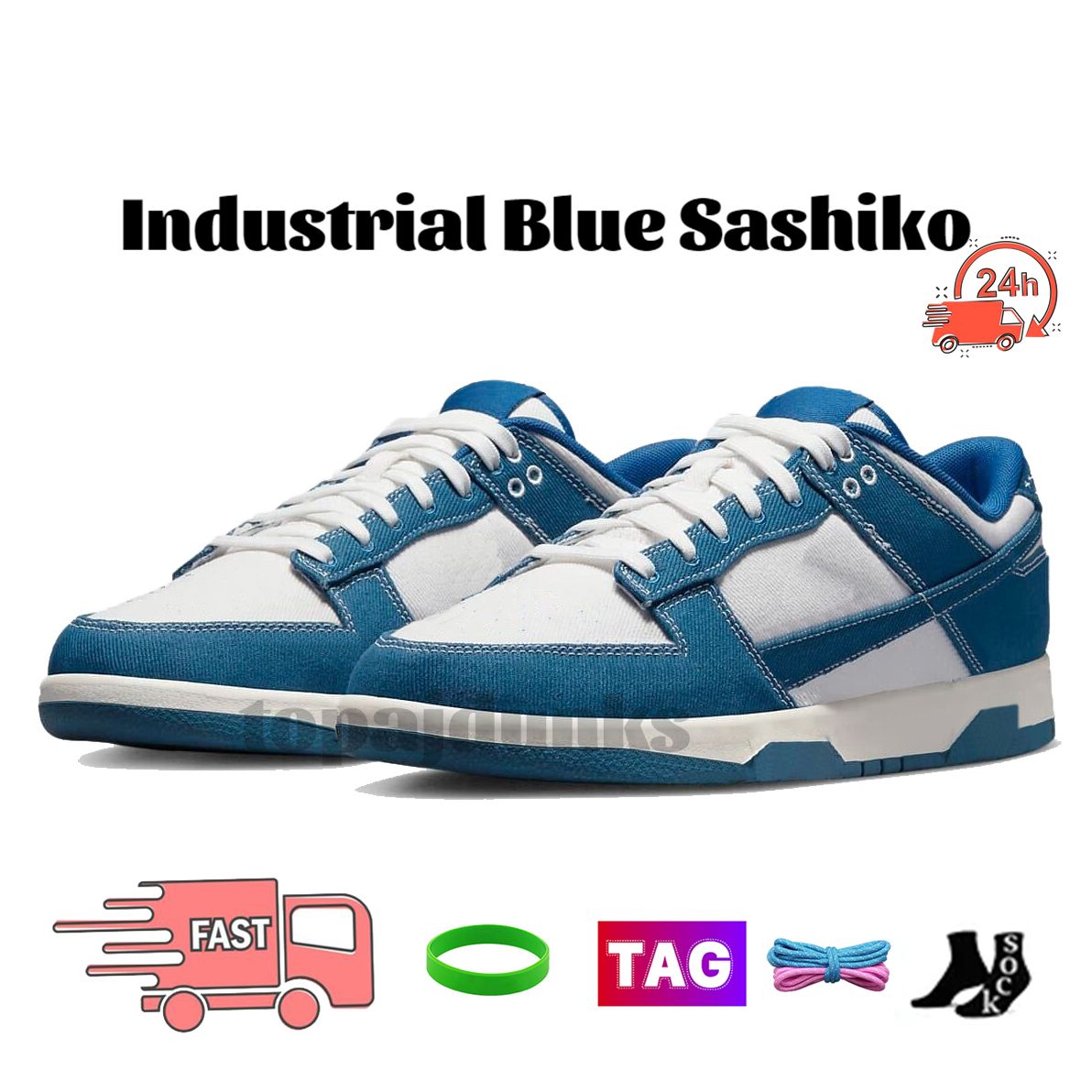 23 Endüstriyel Mavi Sashiko