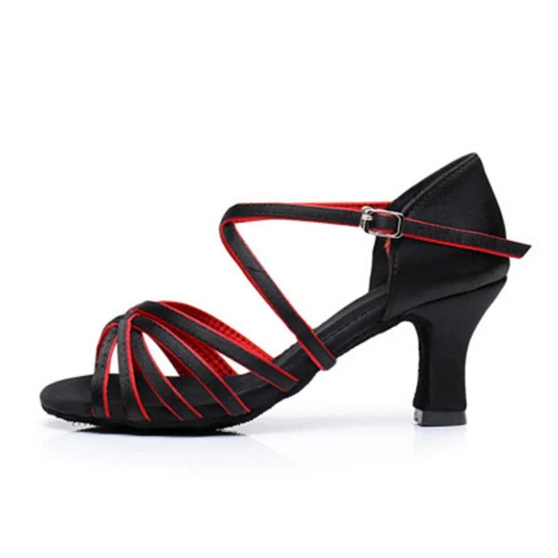 7cm heel black red