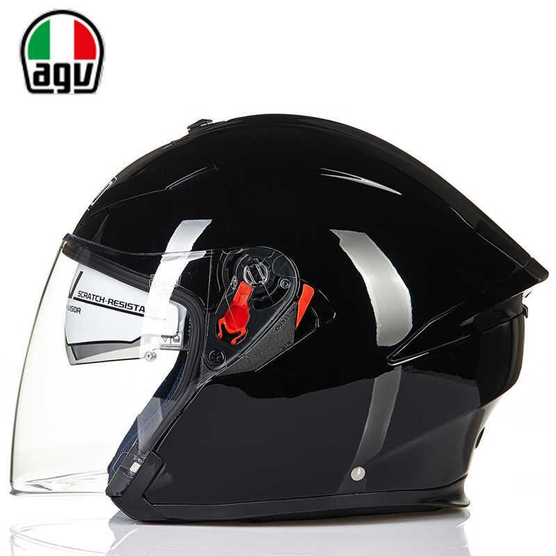 58 half helmet bright black l