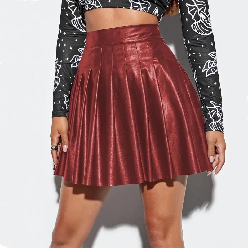 wine red skirts