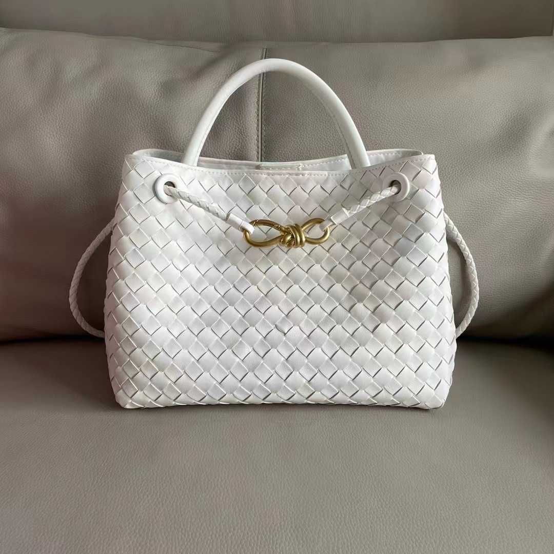 White  Woven Tote Bag