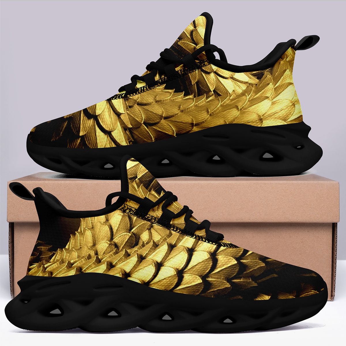 Golden dragon scale-black sole