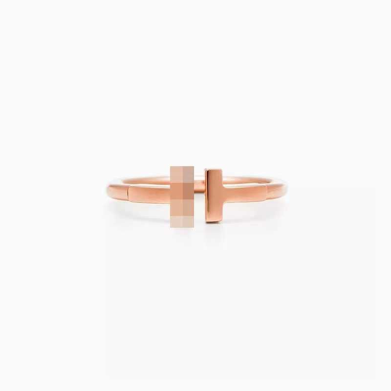 Roségouden diamant gratis dubbele T -ring