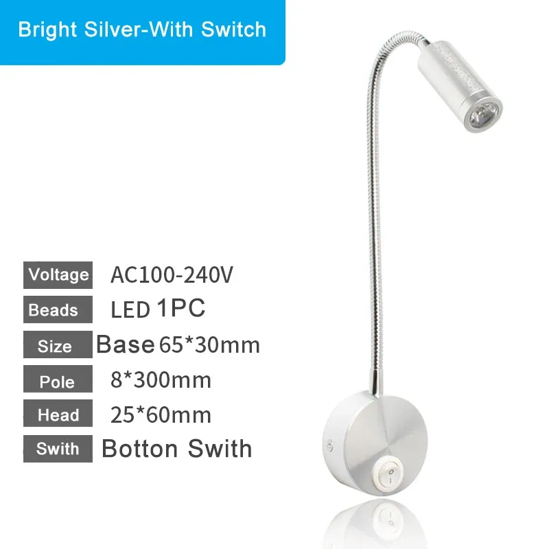 3W Bianco caldo 3000K argento brillante