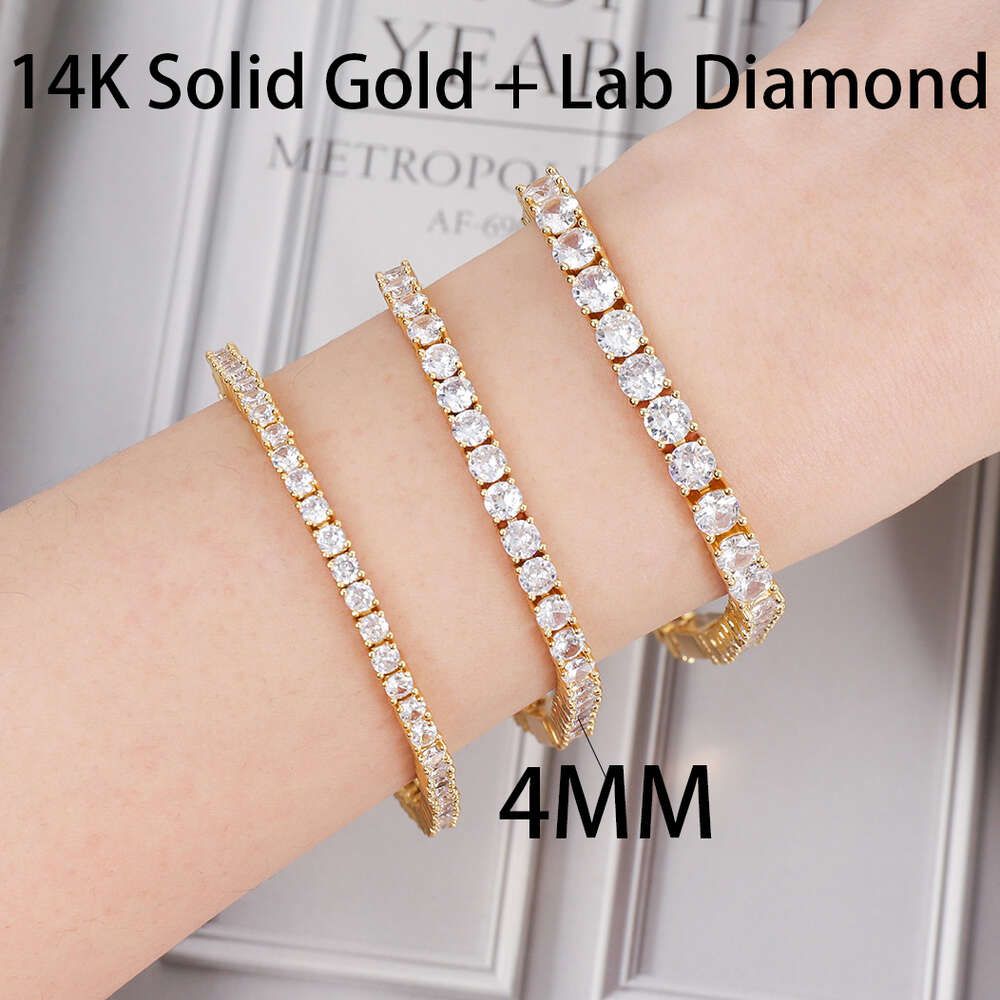 4mm 14k+lab Diamond-6inches