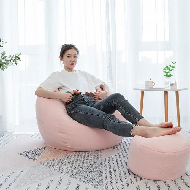 Housse de pouf rose xl