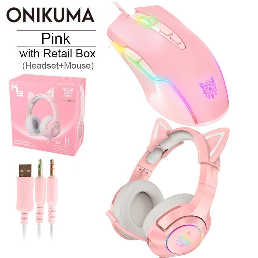 Roze headset muis