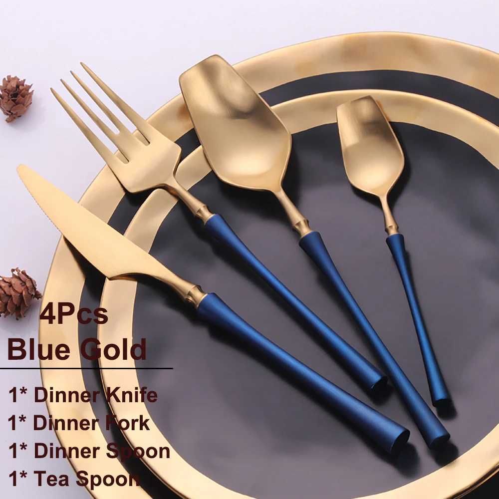 4pcs Matte Blue Gold-8 Set 32pcs