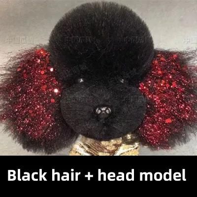色：黒い髪のヘッドモデル
