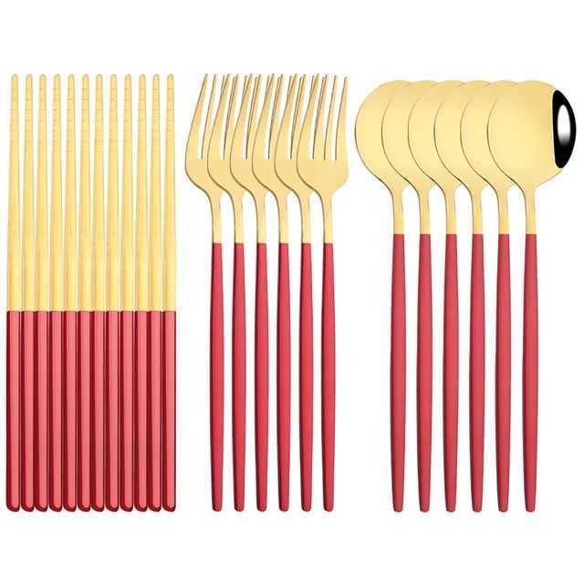 18pcs Red Gold