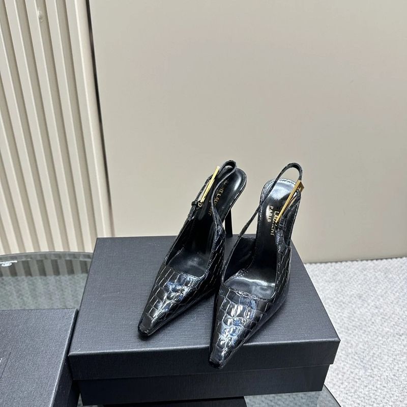 Crocodile black-black heel-9CM