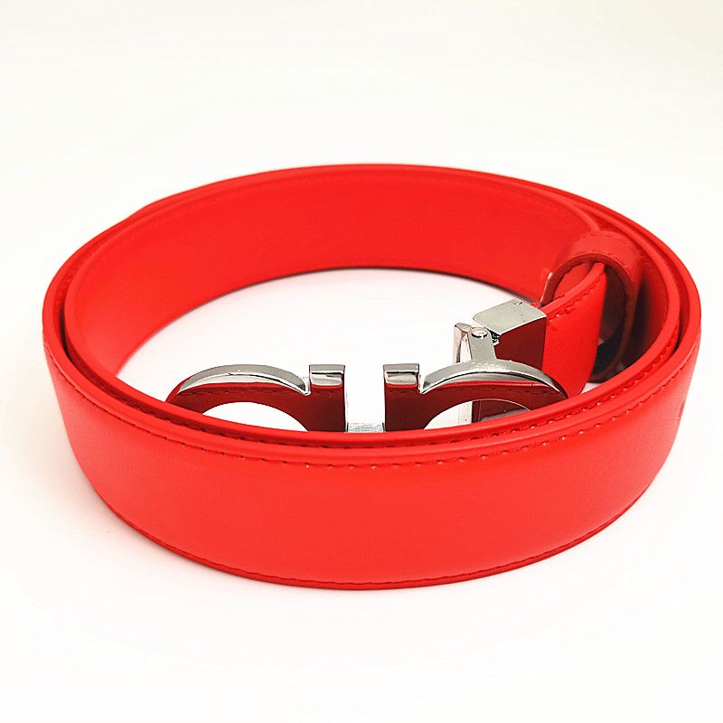 ceinture rouge + boucle argentée