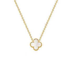 Collier blanc à fleur unique-18k