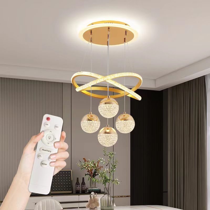 Luminaire châssis doré avec télécommande