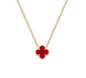 Collier rouge à fleur unique-18k