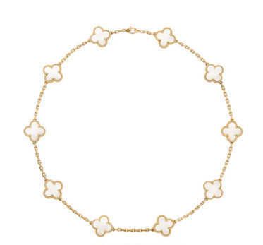 Collier 10 Fleurs Blanc-18k