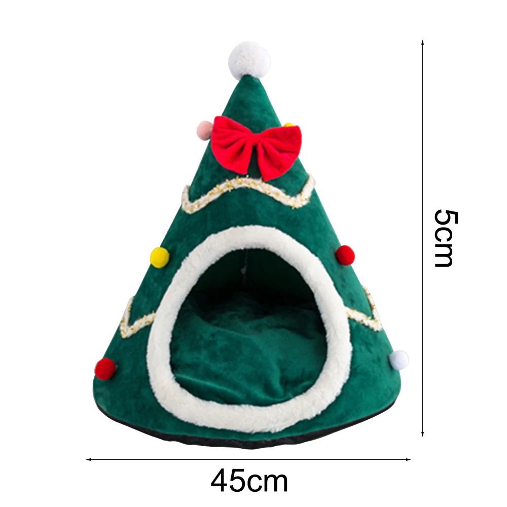 Color:xmas tree cat bed