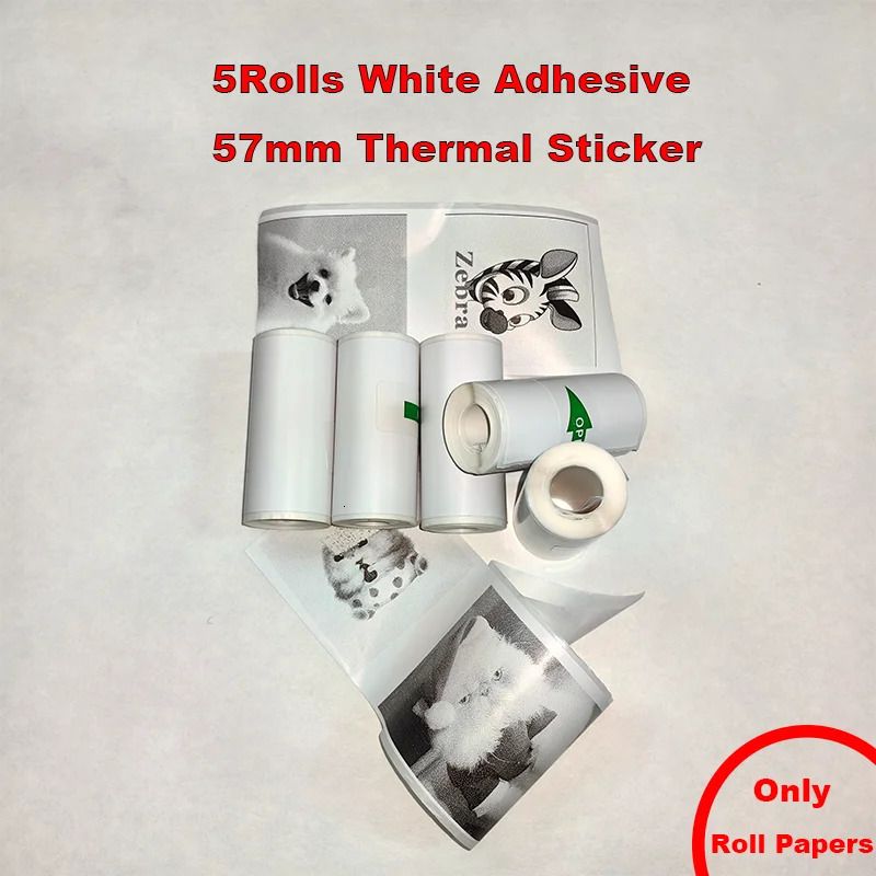 5 rollen witte sticker