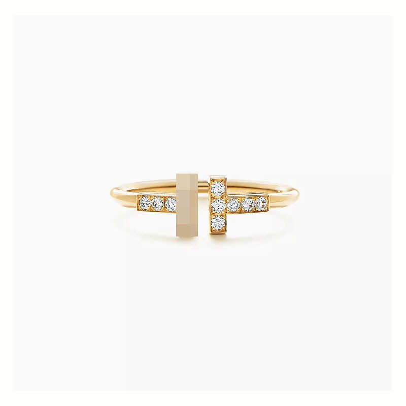 Gold Diamond Double t Ring