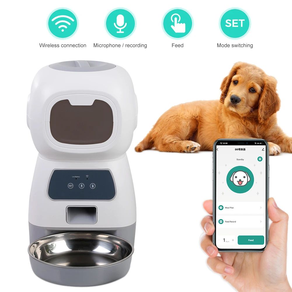 Color:3.5L WIFI Pet Feeder