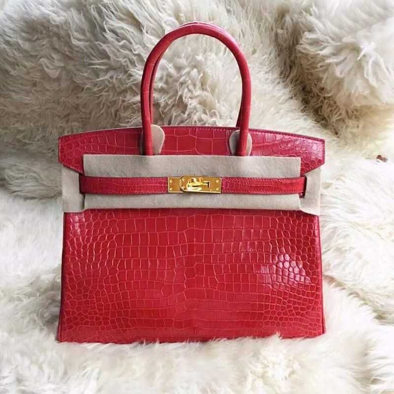 Красный - 30 см патиновой сумки крокодила