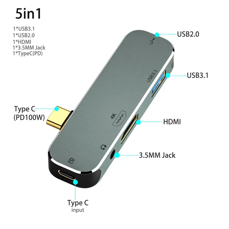 Китай C до 5 портов HDMI PD