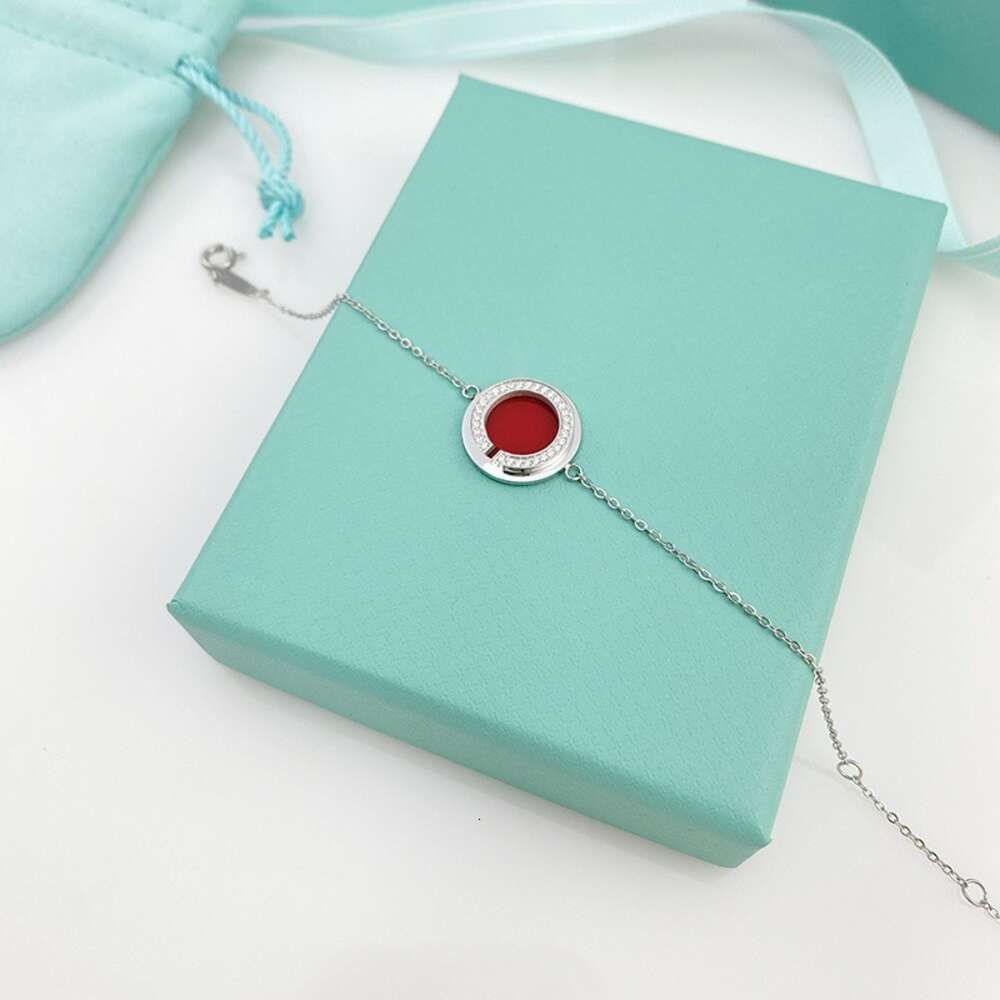 Silver + Red Shell Double T Necklace T T