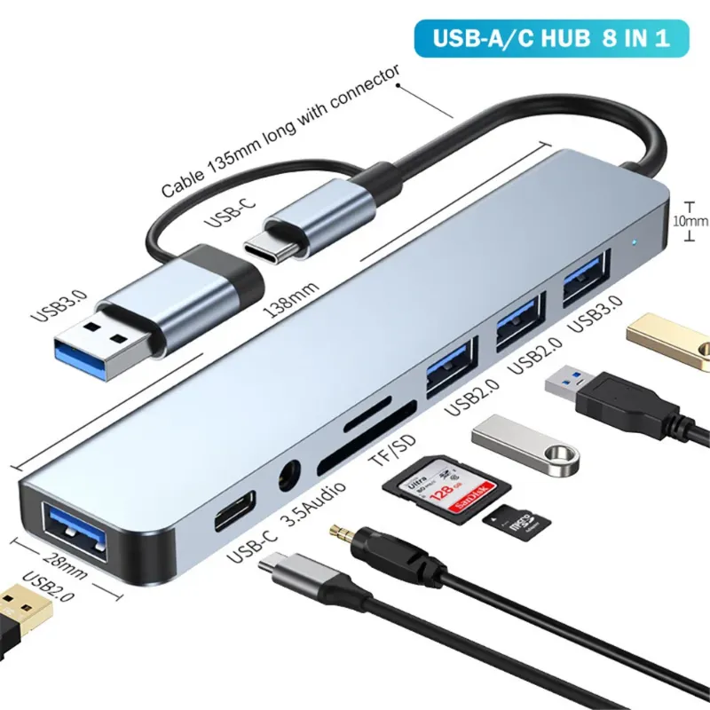 8in1-2218TU USB A C