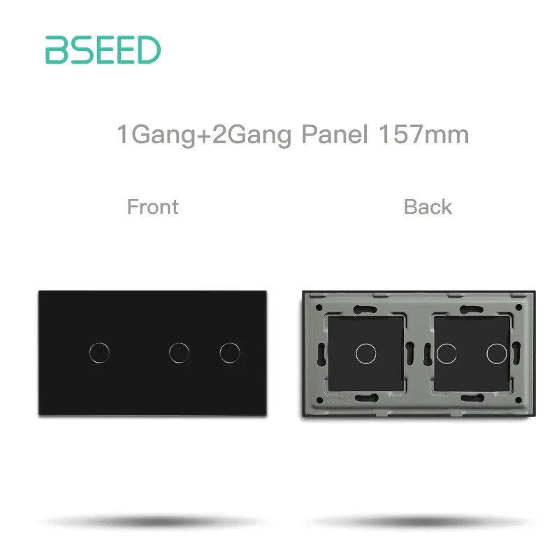 EU Standard 3Gang Black Panel