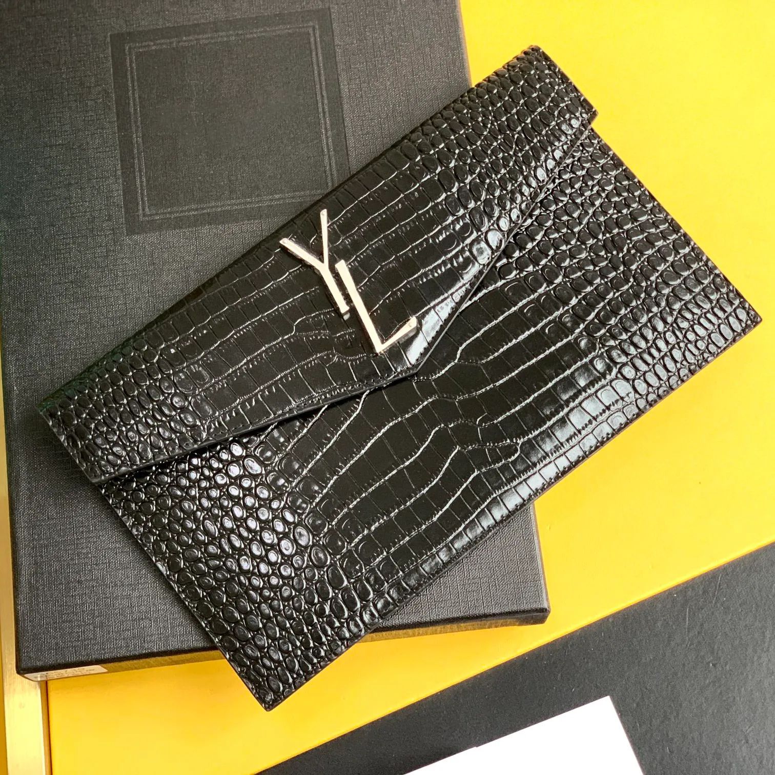 Black Crocodile Silver Buckle