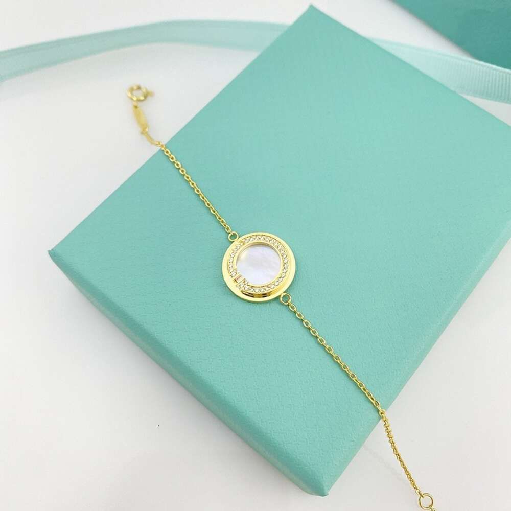 Gold + White Shell Double T Necklace T T